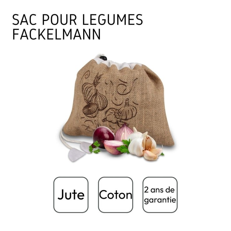 Sac à légumes en jute et coton - gris
