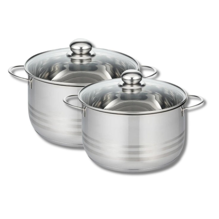 Lot de 2 faitouts Brillant en inox - 20 et 24 cm - 3,2 et 5,4 L