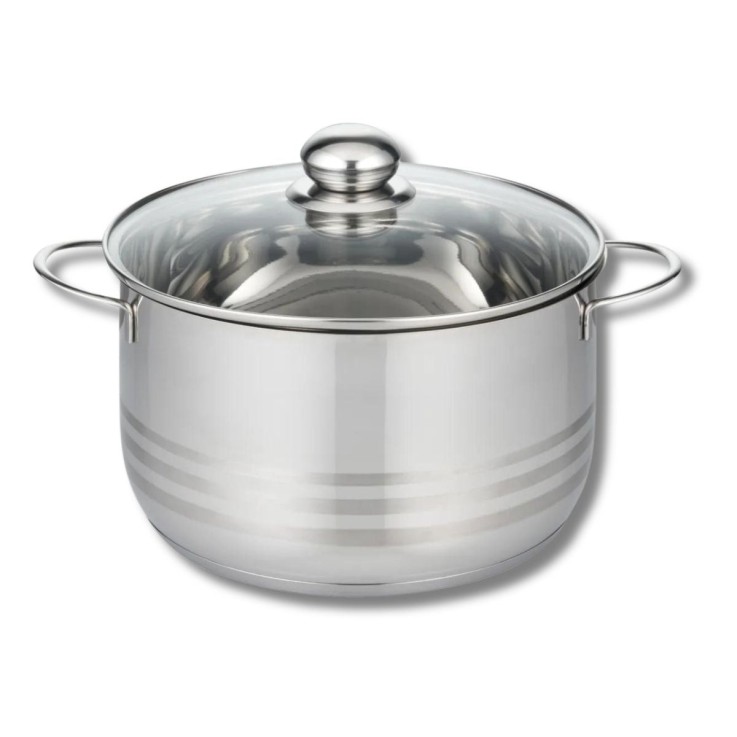 Faitout haut Brillant en inox - 20 cm - 3,2 L - gris
