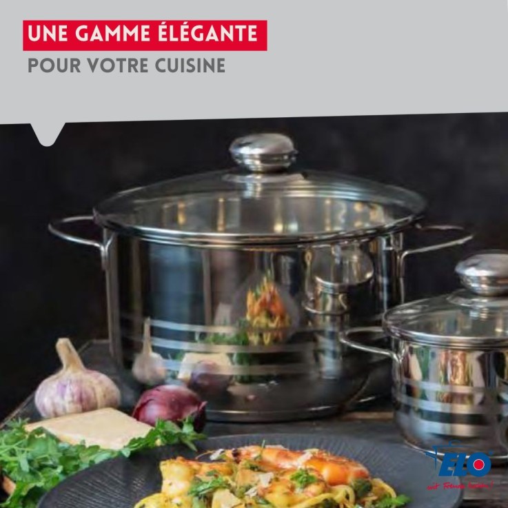 Faitout haut Brillant en inox - 20 cm - 3,2 L - gris
