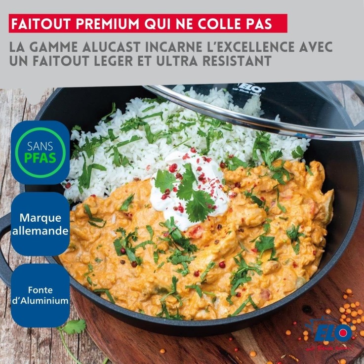 Faitout Alucast en fonte d'aluminium - 20 cm - 2 L - noir