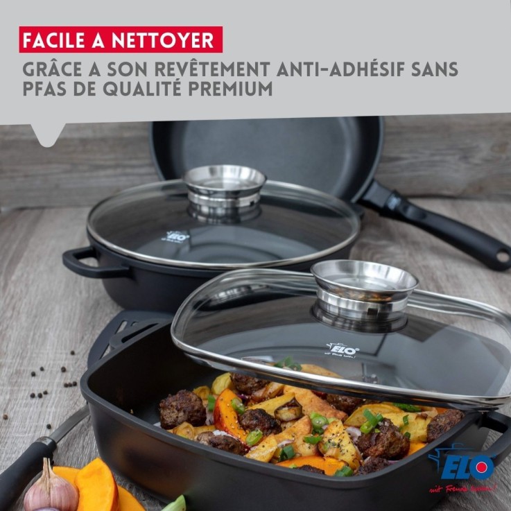 Faitout Alucast en fonte d'aluminium - 20 cm - 2 L - noir