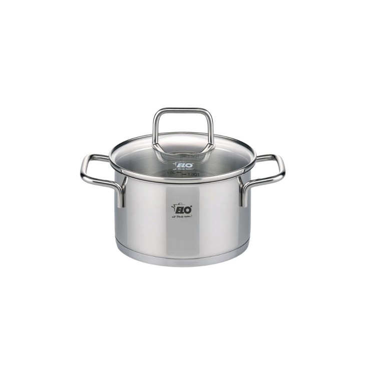 Faitout Citrin en inox et verre - 14 cm - 1,2 L - gris
