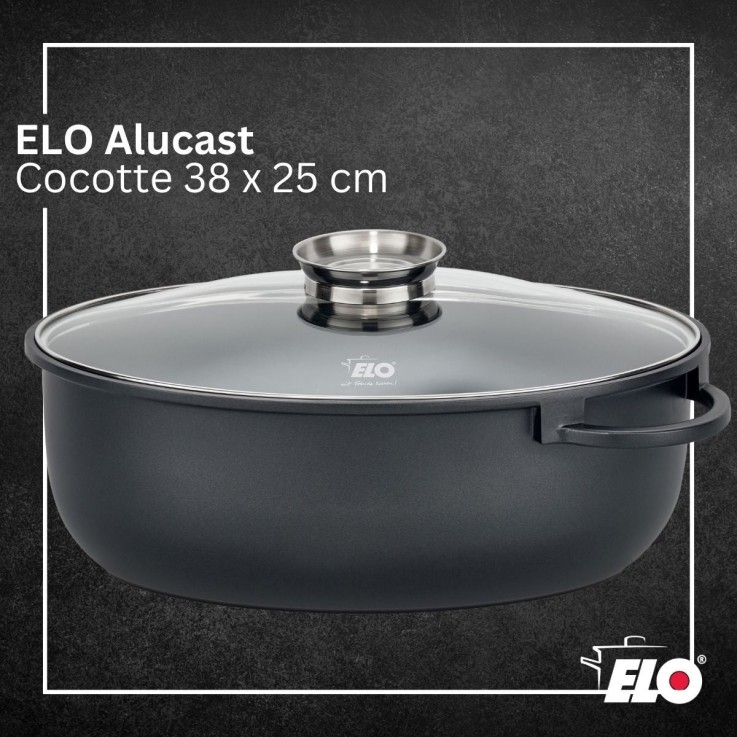 Cocotte Alucast en fonte d'aluminium - 38 x 25 cm - 7 L - noire