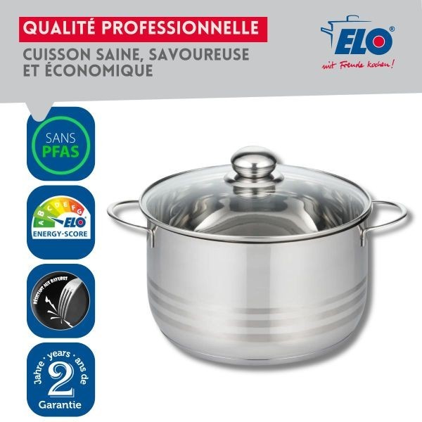 Lot de 3 faitouts en inox - 14, 16 et 20 cm