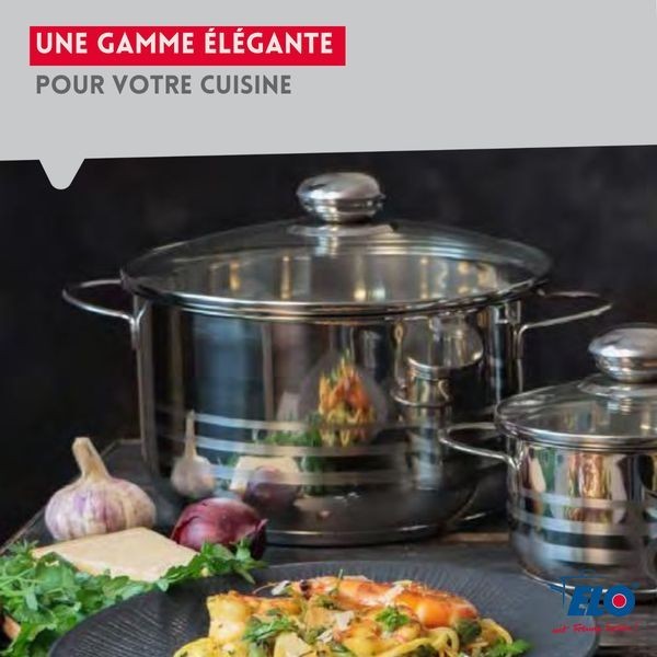Lot de 2 faitouts en inox - 12 cm et 14 cm