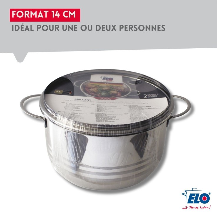 Lot de 2 faitouts en inox - 12 cm et 14 cm