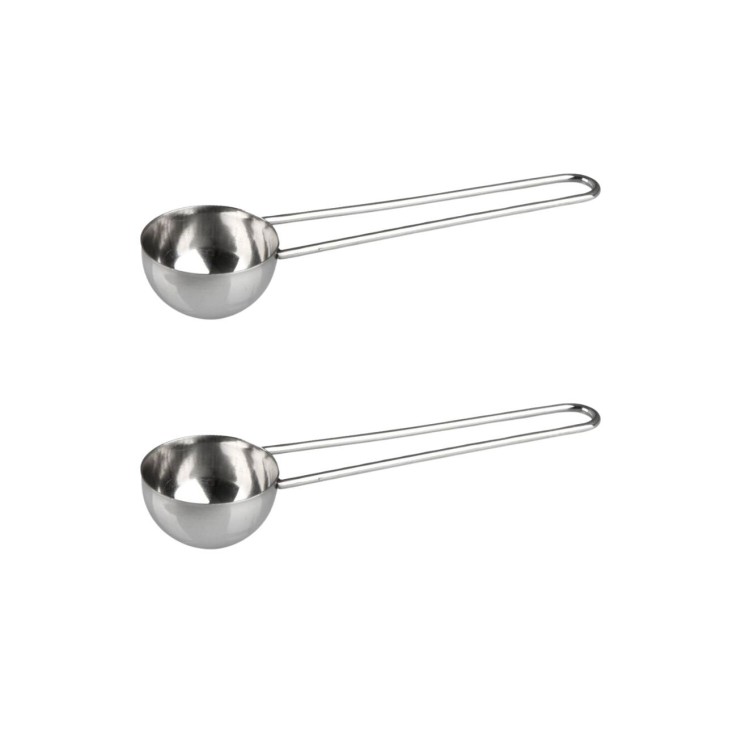 Cuillères doseuses à café en inox - lot de 2 - environ 8 g