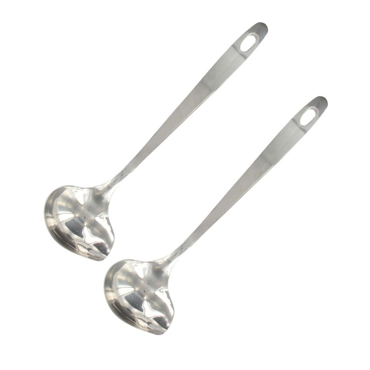 Lot de 2 louches ovales Oxford en inox - 28,5 x 7,5 cm