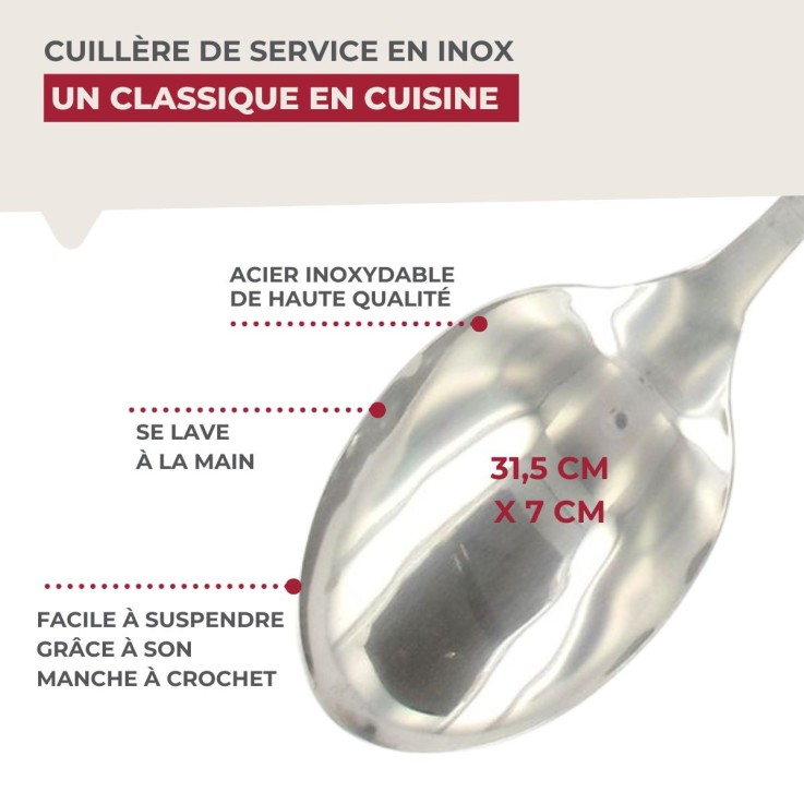 Cuillère de service Oxford en inox - 31,5 cm