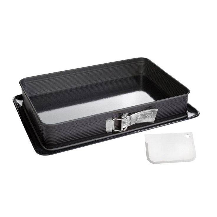 Moule à charnière rectangulaire en acier émaillé - 38 x 25 cm - noir