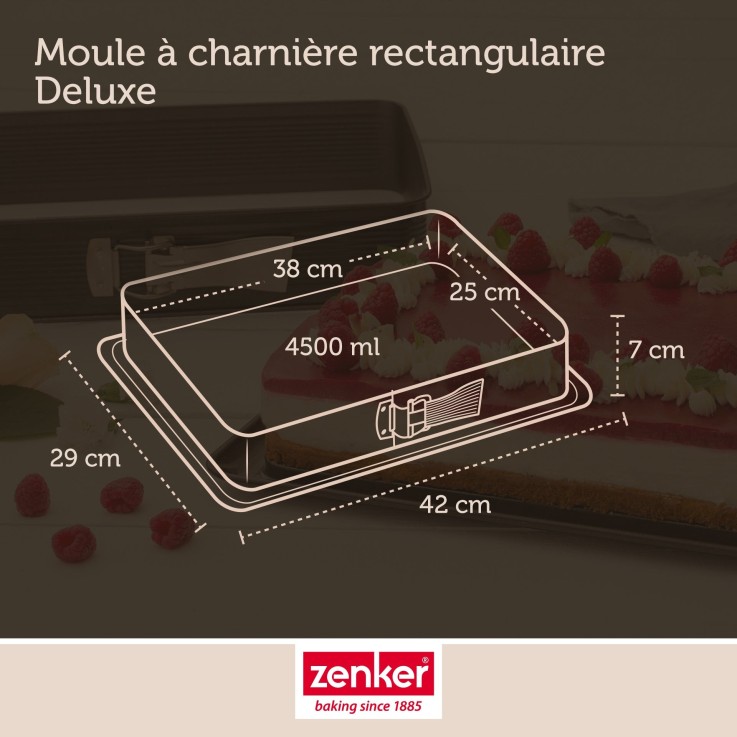 Moule à charnière rectangulaire en acier émaillé - 38 x 25 cm - noir