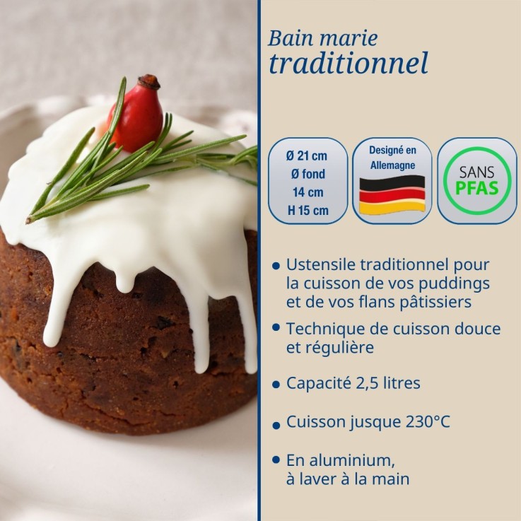 Moule à bain-marie en aluminium - 21 x 14 x 15 cm - 2,5 L