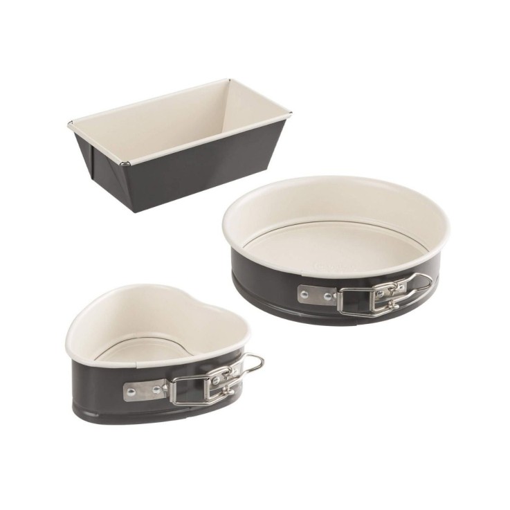 Mini moules à pâtisserie en acier avec revêtement émaillé - lot de 3