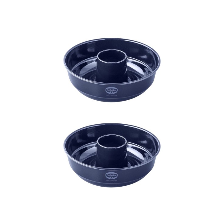 Lot de 2 moules à savarin Back-Liebe en acier - 26 cm - bleus