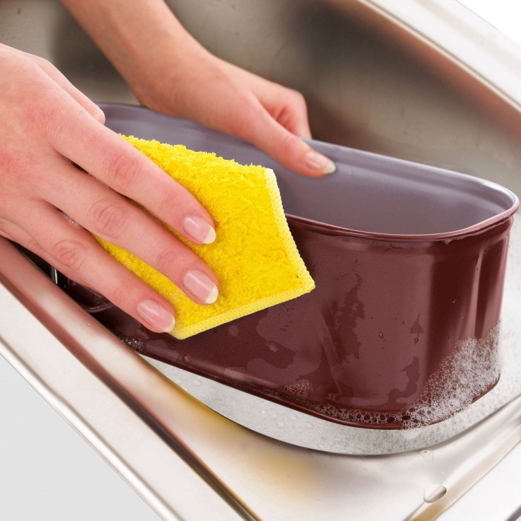 Lot de 2 moules à cake à charnière Back-Liebe Bicolor en inox - 30 x 12 cm - bordeaux