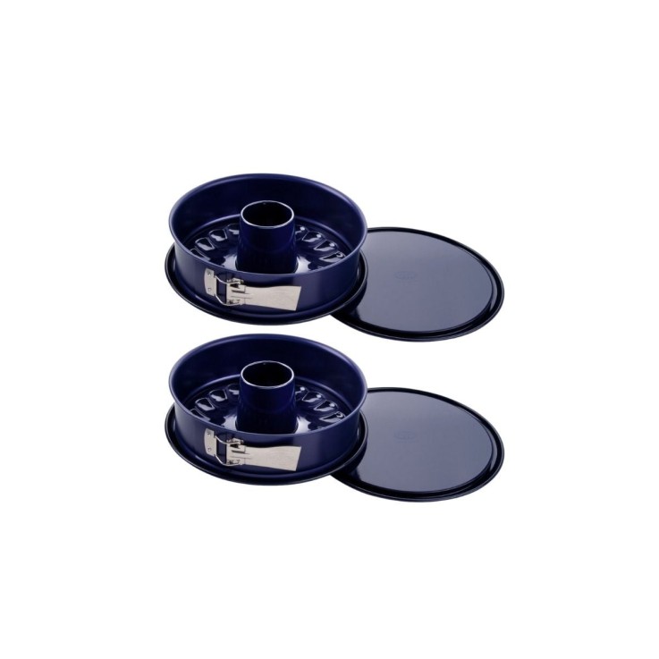 Lot de 2 moules à manqué Back-Liebe en acier - 26 cm - bleus