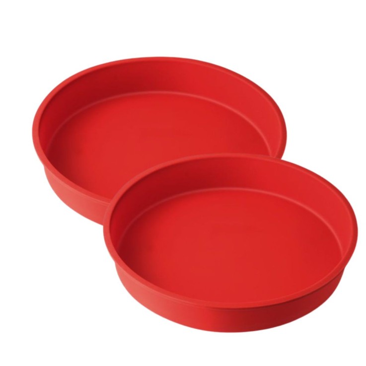 Lot de 2 moules à manqué Flexxibel Love en silicone - 26 cm - rouge