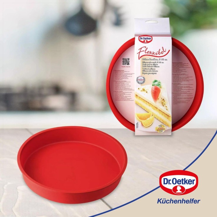 Lot de 2 moules à manqué Flexxibel Love en silicone - 26 cm - rouge