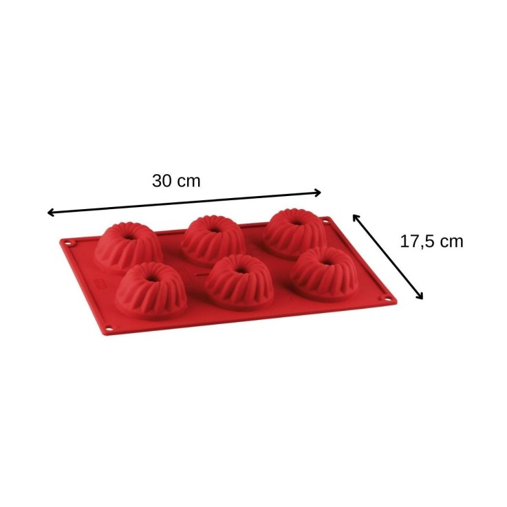 Moules à kougelhopf Flexxibel Love en silicone - 30 x 17,5 cm - rouges