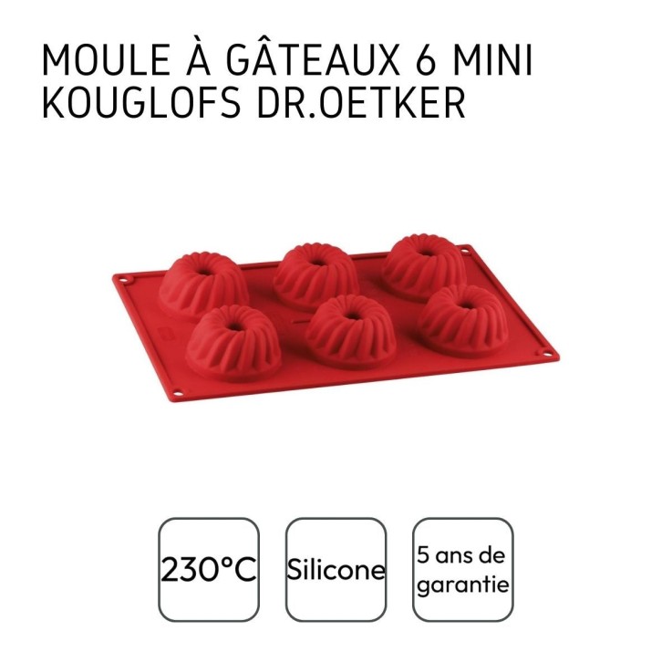 Moules à kougelhopf Flexxibel Love en silicone - 30 x 17,5 cm - rouges
