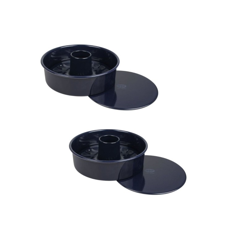 Lot de 2 moules à manqué Back-Liebe en acier - 26 cm - bleu