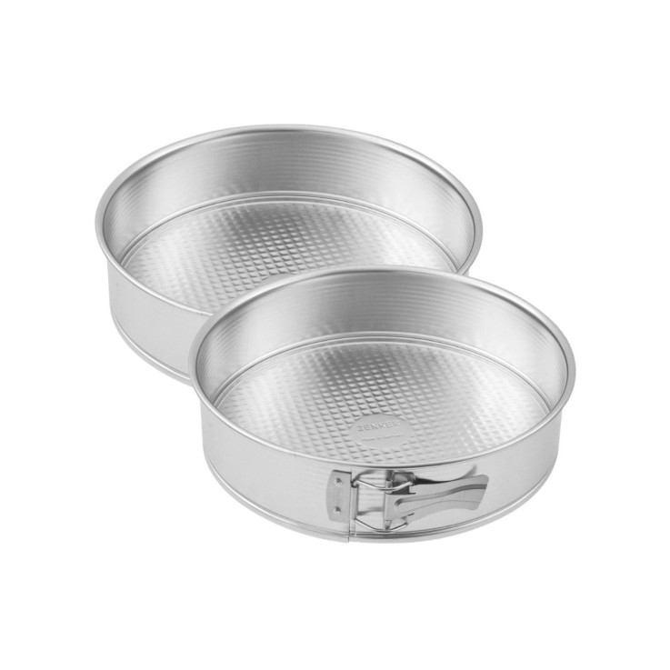 Lot de 2 moules à manqué à charnière en acier étamé - 28 cm - gris