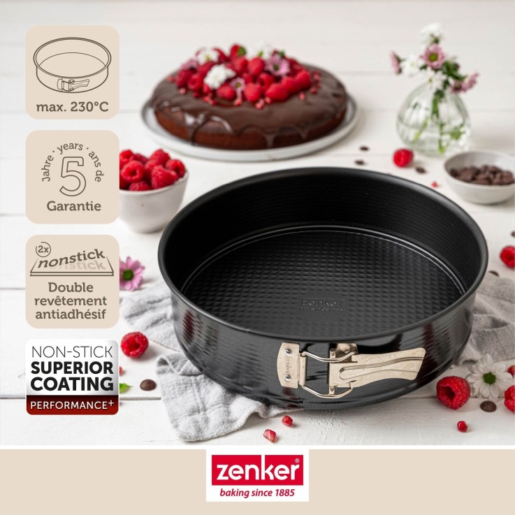 Moule à manqué à charnière PerfectBack+ en acier revêtu - 24 cm - noir
