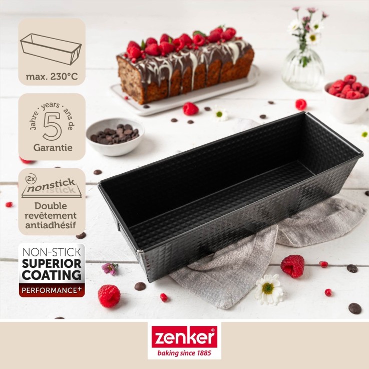 Moule à cake Perfect Black en acier - 35 cm - noir