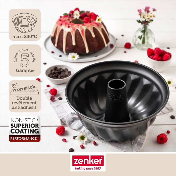 Moule à kouglof PerfectBack+ en tôle d'acier - 22 cm - 2,15 L - noir