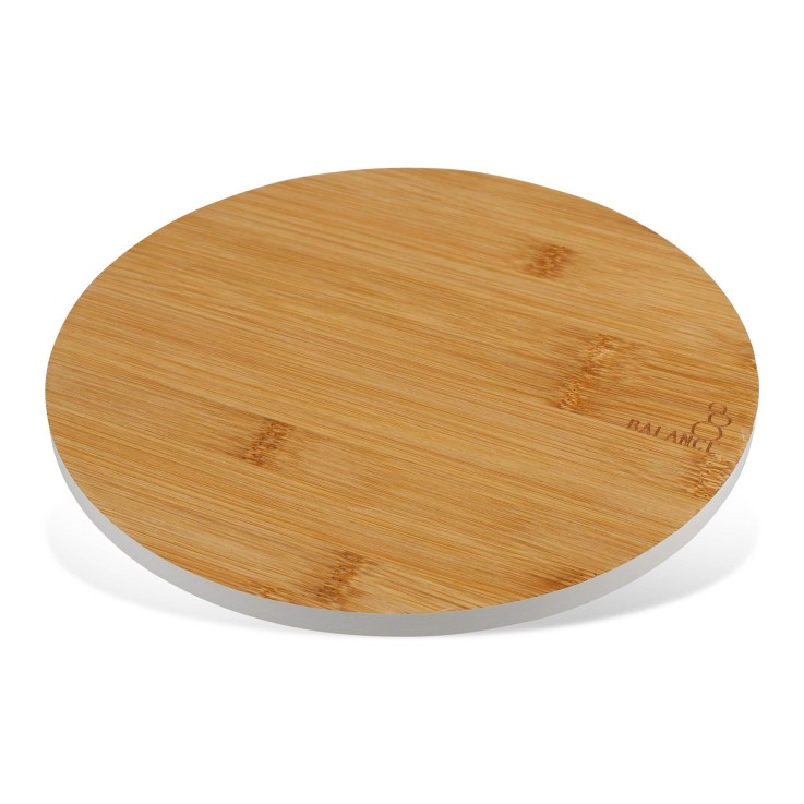 Planche à découper ronde Balance en bambou certifié FSC - 24 cm - verte