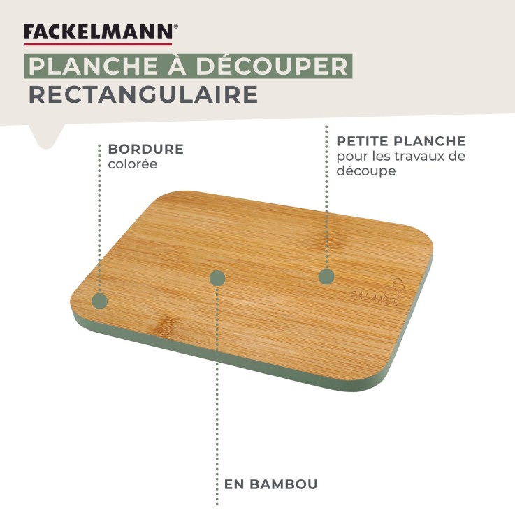Planche à découper Balance en bambou - 21 x 15 cm - verte