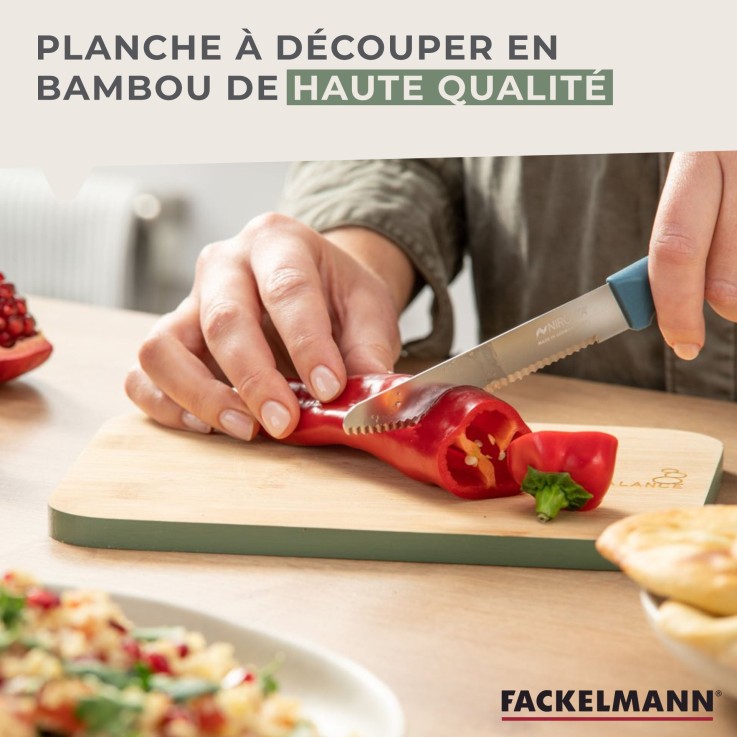 Planche à découper Balance en bambou - 21 x 15 cm - verte