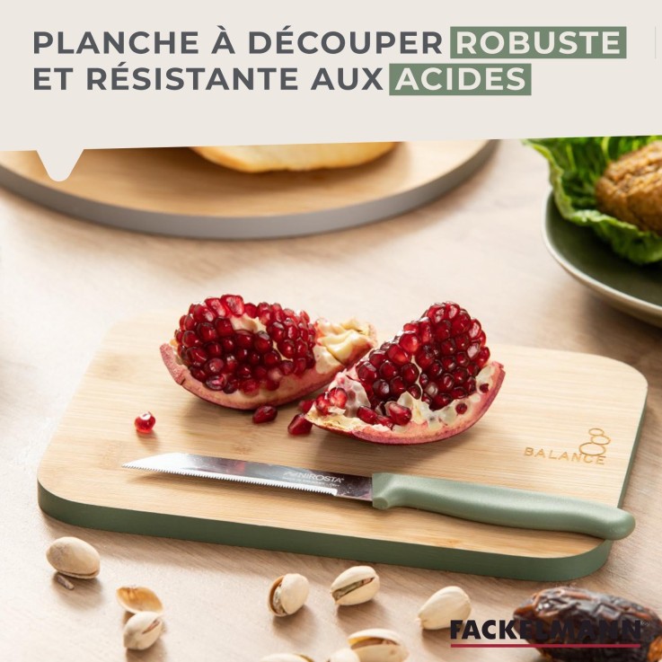 Planche à découper Balance en bambou - 21 x 15 cm - verte