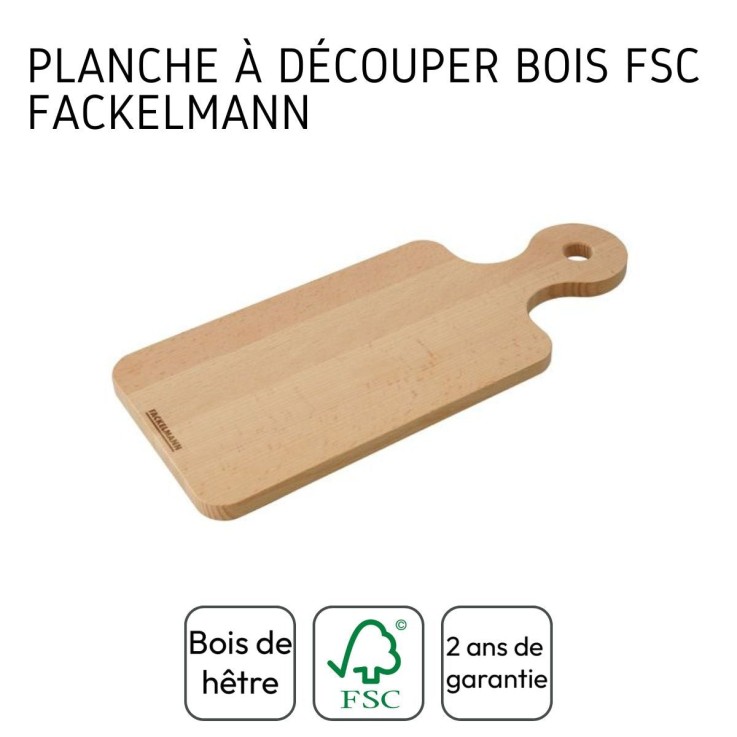 Planche à découper rectangulaire en bois certifié FSC - 35 x 15 cm