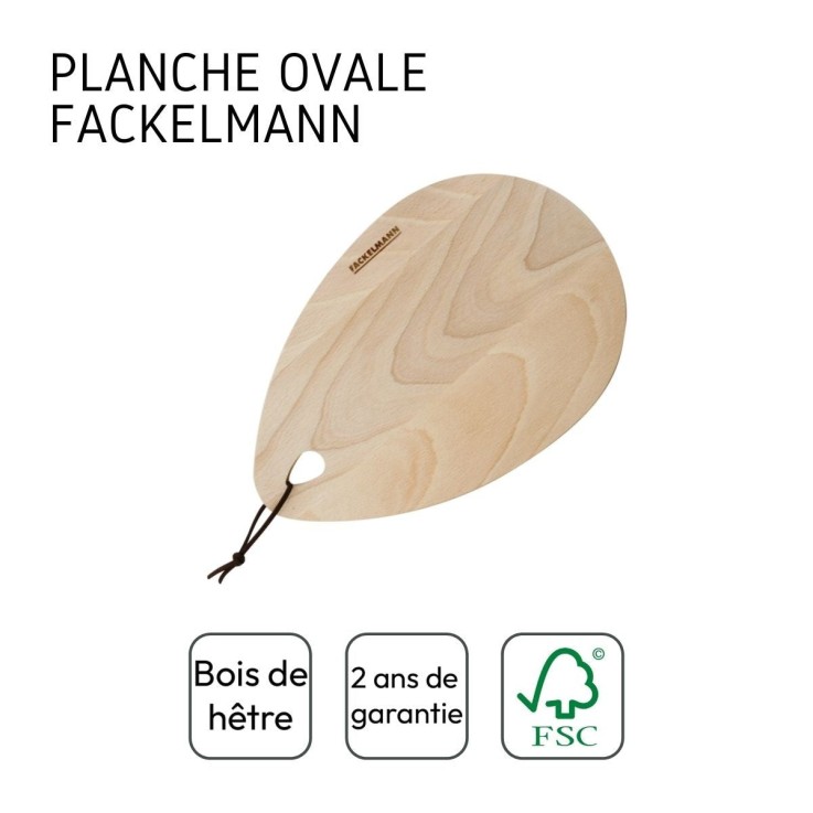 Planche à découper Nature en bois certifié FSC - 28 x 19 cm