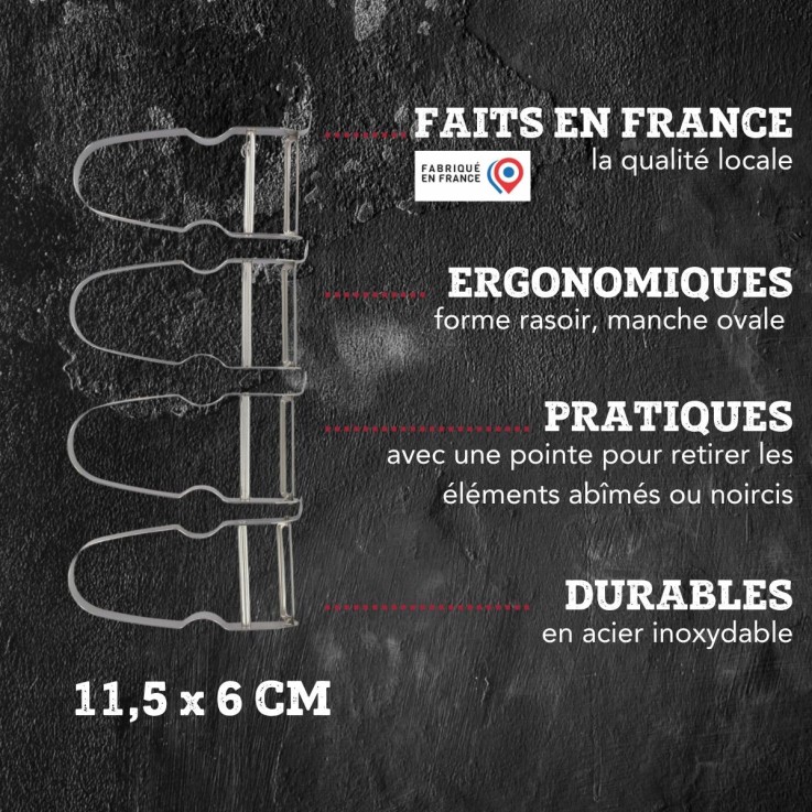 Kit de planches à découper et éplucheurs en bois de hêtre et inox