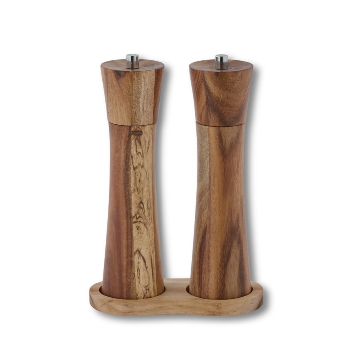 Moulins à poivre et sel en bois d'acacia certifié FSC - 21,5 cm
