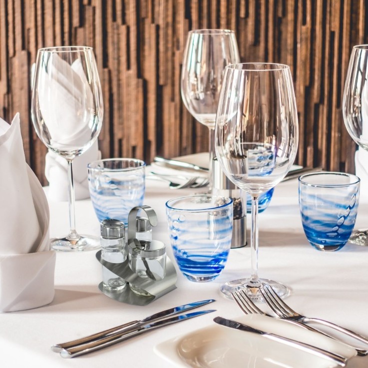 Set à condiments en verre et inox - salières et poivrières - 6 pièces