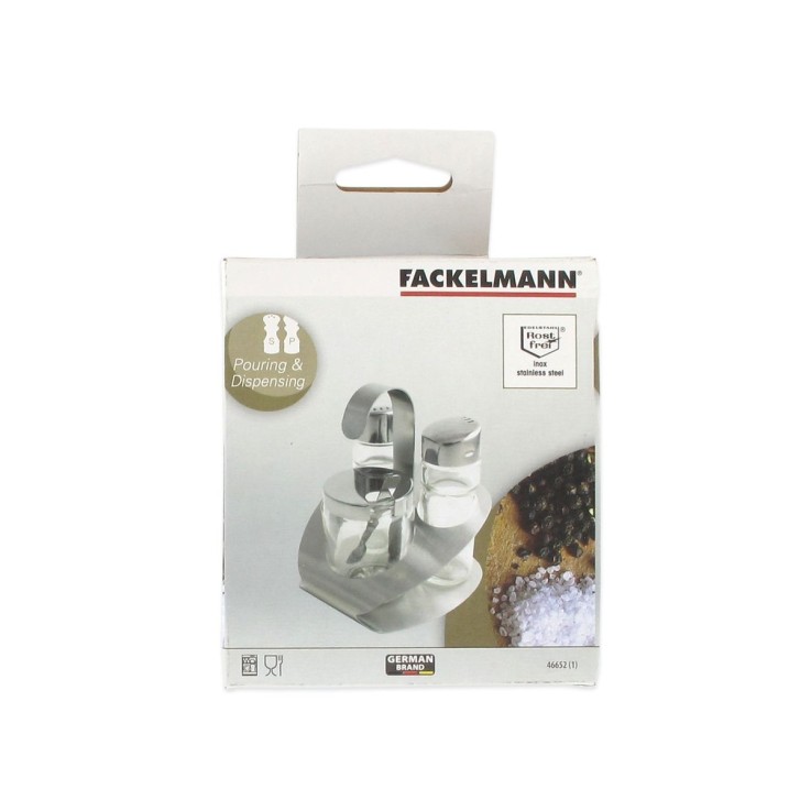 Set à condiments en verre et inox - salières et poivrières - 6 pièces