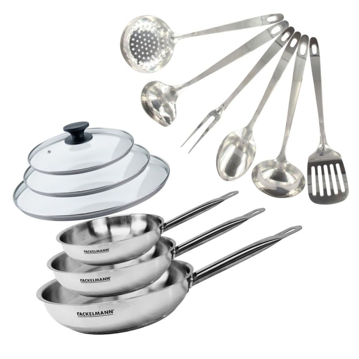 Set de 3 poêles Eterna en inox - 20, 24, 28 cm