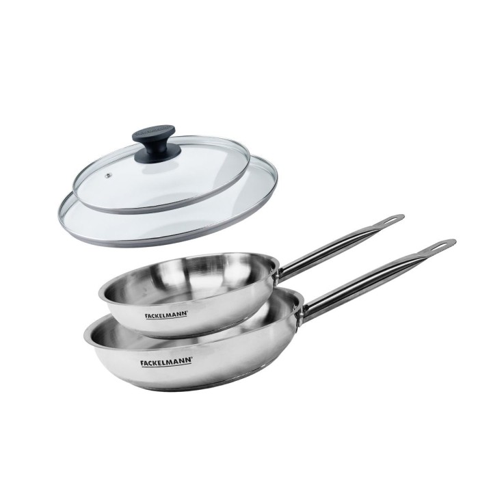 Set de poêles Eterna en inox et verre - 24 et 28 cm