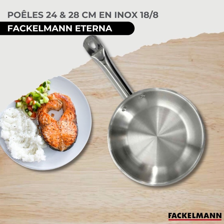 Set de poêles Eterna en inox et verre - 24 et 28 cm