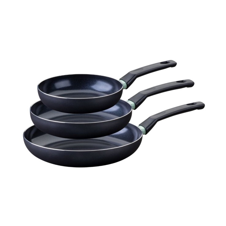 Lot de 3 poêles Brandao en aluminium recyclé - 20, 24 et 28 cm - noir