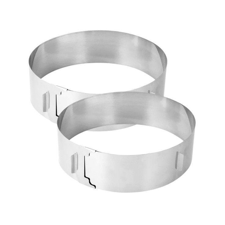 Lot de 2 cercles à pâtisserie Smart Pastry en inox - 15 à 30 cm