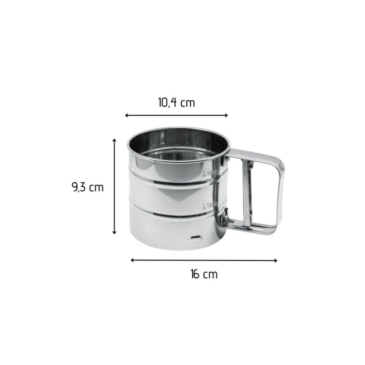 Tamis à farine en inox - 10,4 cm - 350 g