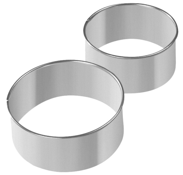 Emporte-pièces ronds en inox - lot de 2 - 9,5 et 8 cm