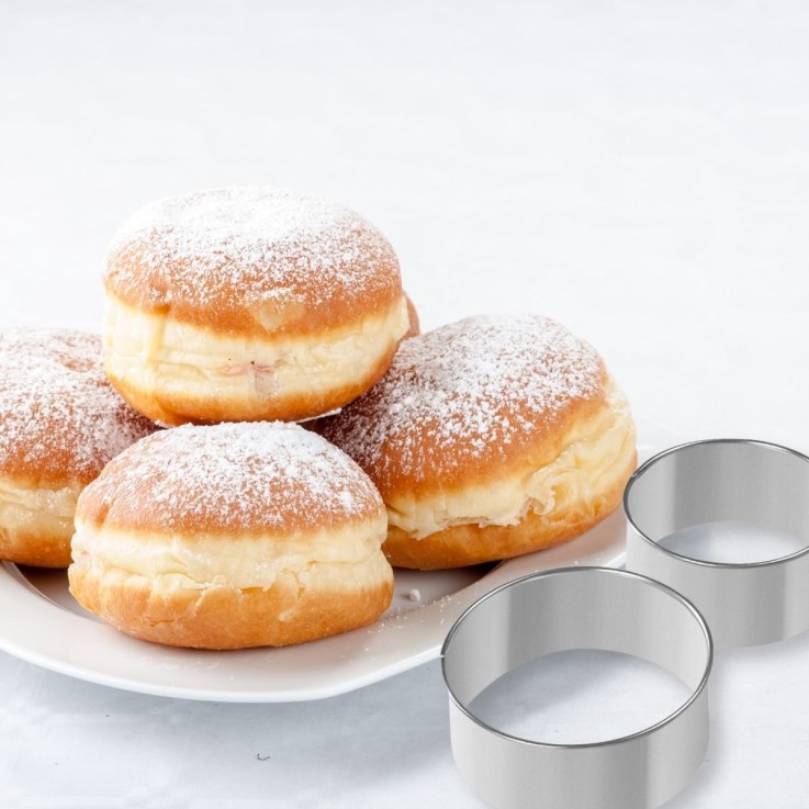 Emporte-pièces ronds en inox - lot de 2 - 9,5 et 8 cm