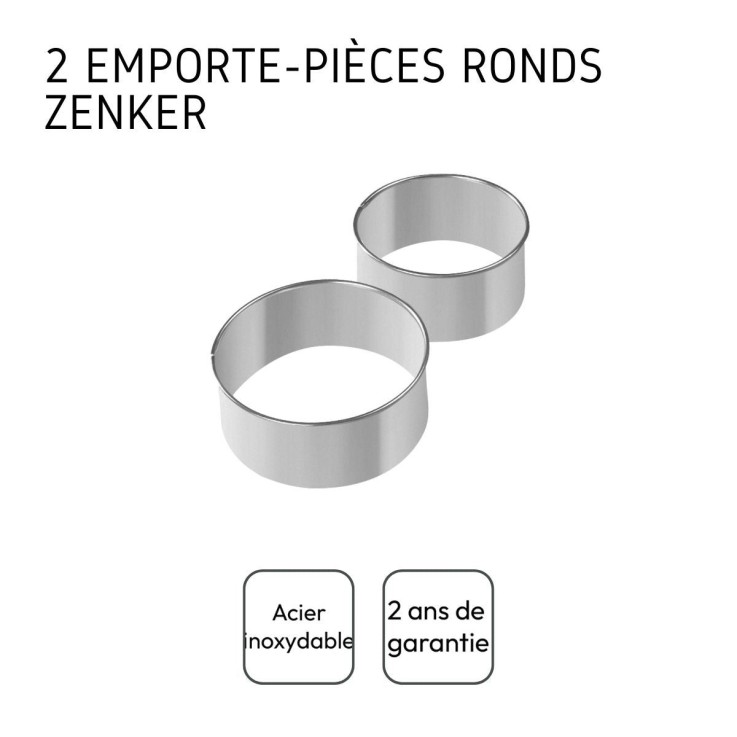Emporte-pièces ronds en inox - lot de 2 - 9,5 et 8 cm