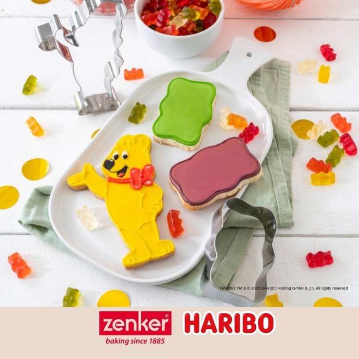 Lot de 2 emporte-pièces à biscuits en inox - forme de nounours - gris